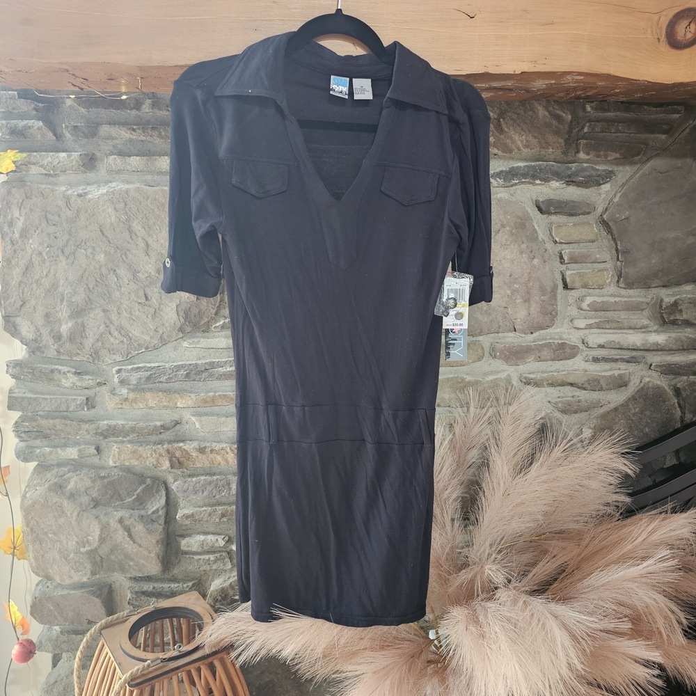 Star City Black 3 Quarter Sleeve Tunic with V-Neck